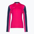 Damen-Trekking-Sweatshirt MMMUT Aenergy ML Half Zip Pull rosa und marineblau