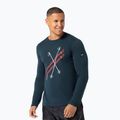 Herren Longsleeve super.natural Kryssede Ski blueberry/fresh white/high risk red