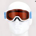 Skibrille für Kinder Alpina Piney white/skyblue matt/orange 10