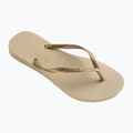 Damen Havaianas Slim sandgrau / hellgoldene Flip Flops 8