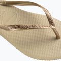 Damen Havaianas Slim sandgrau / hellgoldene Flip Flops 12