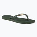 Damen Havaianas Square Logo Metallic grün oliv Flip Flops