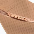 Damen Havaianas Square Logo Metallic rose gold / rose gold flip flops 13