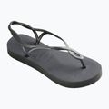 Damen Havaianas Luna Flatform grau Stahl Sandalen 8