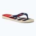 Havaianas Top Nautical Flip Flops beige Stroh / marineblau / rubinrot