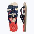 Havaianas Top Nautical Flip Flops beige Stroh / marineblau / rubinrot 11