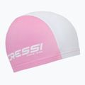 Cressi Tago rosa/weiße Badekappe für Kinder