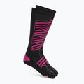 Skisocken Mico Heavy Weight Superthermo Primaloft Merino Ski black fuchsia