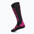 Skisocken Mico Heavy Weight Superthermo Primaloft Merino Ski black fuchsia 2