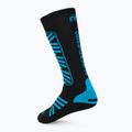 Skisocken Mico Heavy Weight Superthermo Primaloft Merino Ski black turquoise 2
