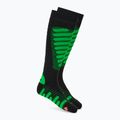 Skisocken Mico Heavy Weight Superthermo Primaloft Merino Ski black fluorescent green