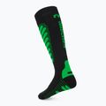 Skisocken Mico Heavy Weight Superthermo Primaloft Merino Ski black fluorescent green 2