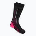Damen-Skisocken Mico Medium Weight Warm Control Ski black/fluorescent fuchsia