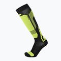 Skisocken Mico Light Weight Superthermo Natural Merino Ski nero giallo fluo