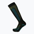 Skisocken Mico Medium Superthermo Primaloftsilk Ski nero/turchese