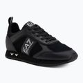 EA7 Emporio Armani Schwarz & Weiß Wildleder dreifach schwarz micropunch Schuhe