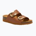 Damen-Pantoletten Scholl Montery 2 Straps Ad Med cognac