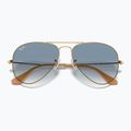Sonnenbrille Ray-Ban Aviator Classic arista gold/light blue 3