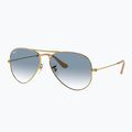 Sonnenbrille Ray-Ban Aviator Classic arista gold/light blue 4