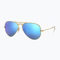 Sonnenbrille Ray-Ban Aviator Classic matt gold/blue polarized 4