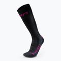 Damenskisocken UYN Ski Touring One Bio schwarz/rosa Schafgarbe