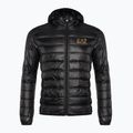 Jacke Herren EA7 Emporio Armani Train Core ID Down Light Hoodie black/gold logo 7
