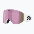 Skibrille Bliz Flow matte white/smoke/pink