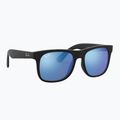 Kinder-Sonnenbrille Ray-Ban Justin matt rubber black/blue mirror