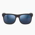 Kinder-Sonnenbrille Ray-Ban Justin matt rubber black/blue mirror 2
