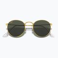 Sonnenbrille Ray-Ban Round Metal gold/green g-15 3