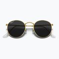 Sonnenbrille Ray-Ban Round Metal gold/black polarized 3