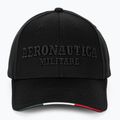 Herren Aeronautica Militare Basic mit Metall-Adler Jet schwarz Baseballkappe 2