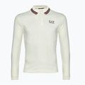 Herren EA7 Emporio Armani Golf Pro Polo Check silberne Birke Longsleeve