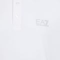 Herren EA7 Emporio Armani Core Identity Polo Shirt weiß / silbernes Logo 3