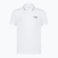 Herren EA7 Emporio Armani Core Identity Piqué Polo Shirt weiß