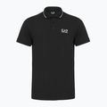 Herren EA7 Emporio Armani Core Identity Piqué Poloshirt schwarz