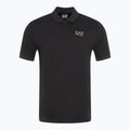 Herren EA7 Emporio Armani Zug 7 Linien Polo schwarz 0200 T-shirt