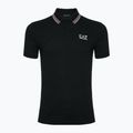 Herren EA7 Emporio Armani Golf Pro Polo Check Hemd schwarz