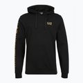 Herren Emporio Armani EA7 Zug Logo Serie Extended Logo Hoodie schwarz / gold