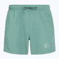 Herren EA7 Emporio Armani Extended Logo Boxer Badeshorts mineralblau / silber