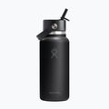 Thermoflasche Hydro Flask Wide Flex Straw 946 ml black