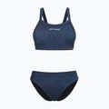 Zweiteiliger Damen-Badeanzug Orca Core Bikini tiefblauer Druck