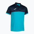 Herren Tennis-Poloshirt Joma Montreal fluoreszierend türkis/marineblau 3