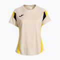 Damen-Tennisshirt Joma Montreal beige/yellow