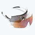 Tifosi Alliant 3 weiß schwarz/rauch/ac rot/klar Fahrradbrille