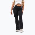 Damen-Trainingsleggings NEBBIA Flow Seamless High Waist Sculpting Flared Black