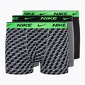 Herren Boxershorts Nike Everyday Cotton Stretch Trunk 3Pk BAU geo block print/cool grey/black