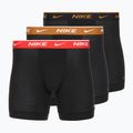 Herren Nike Everyday Cotton Stretch Boxershorts 3 Paar schwarz light crimsn/desrt ocker/schwarzer Bund