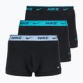 Herren Boxershorts Nike Everyday Cotton Stretch Trunk 3 Paar schwarz hellblau/staubiger Kaktus/schwarzer Bund