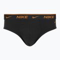 Nike Everyday Cotton Stretch Brief für Männer 3 Paar schwarzes helles Karminrot/Wüstenocker/Schwarz wb 4